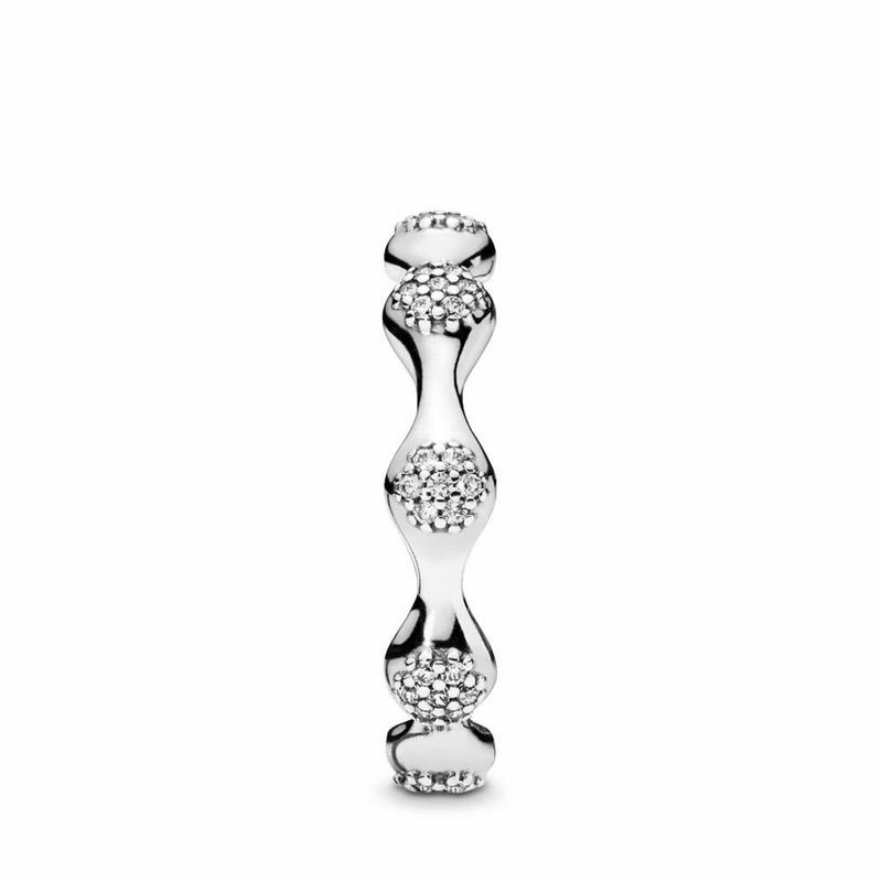 Pandora Modern Lovepods™ Stackable Ring Ireland - Sterling Silver/Cubic Zirconia - 812345ADX